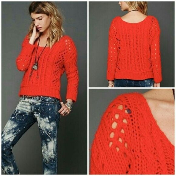 Free People Fluff Wildfire Sheer Pullover Sweater Feminine Casual Boho - Picture 6 of 14